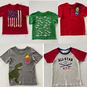 4 Toddler Boy short sleeve shirts 4T & 5T